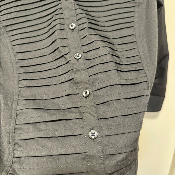 ZAC & RACHEL BUTTON DOWN BLACK TOP
3/4 CUFF SLEEVE RIBBED KNIT INSERTS SIZE M - Picture 7 of 9